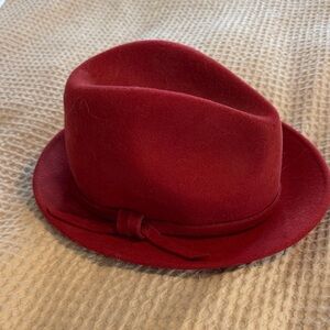 Classic Red Fedora Hat